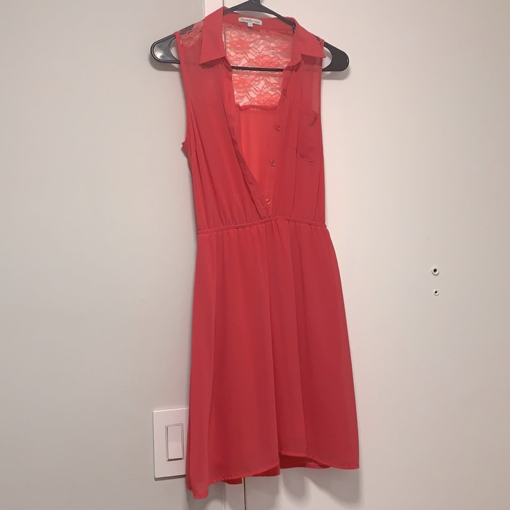 Hot Coral Lace Dress